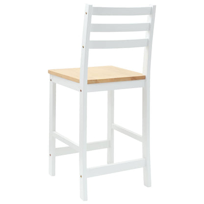 vidaXL Dining Chairs 2 pcs Solid Rubber Wood White 40 x 47.5 x 99.5 cm