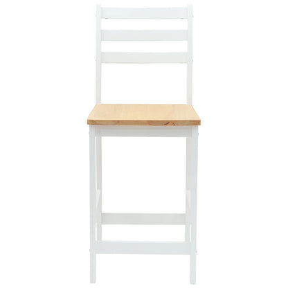 vidaXL Dining Chairs 2 pcs Solid Rubber Wood White 40 x 47.5 x 99.5 cm