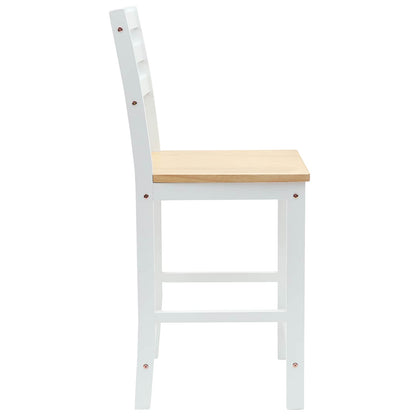 vidaXL Dining Chairs 2 pcs Solid Rubber Wood White 40 x 47.5 x 99.5 cm