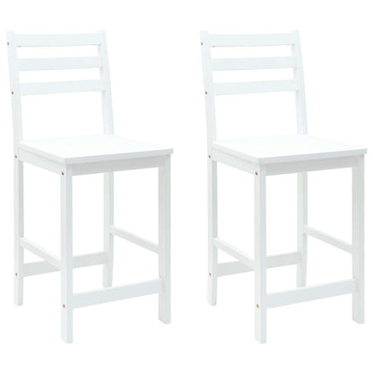 vidaXL Dining Chairs 2 pcs White 40 x 47.5 x 99.5 cm Solid Rubber Wood