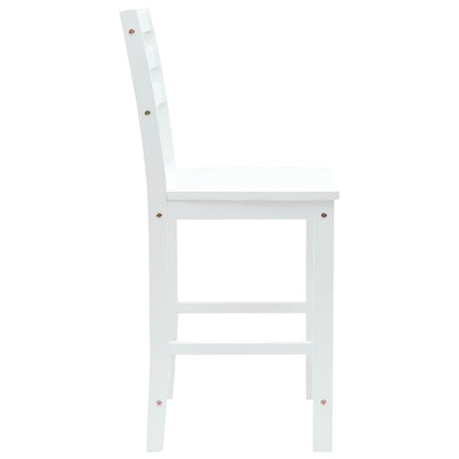 vidaXL Dining Chairs 2 pcs White 40 x 47.5 x 99.5 cm Solid Rubber Wood