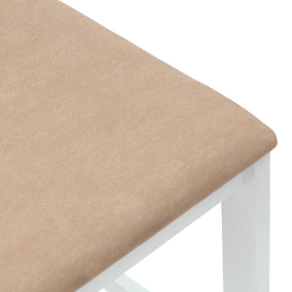 vidaXL Dining Chairs 2 pcs White 40 x 47.5 x 99.5 cm Solid Rubber Wood