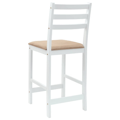 vidaXL Dining Chairs 2 pcs White 40 x 47.5 x 99.5 cm Solid Rubber Wood