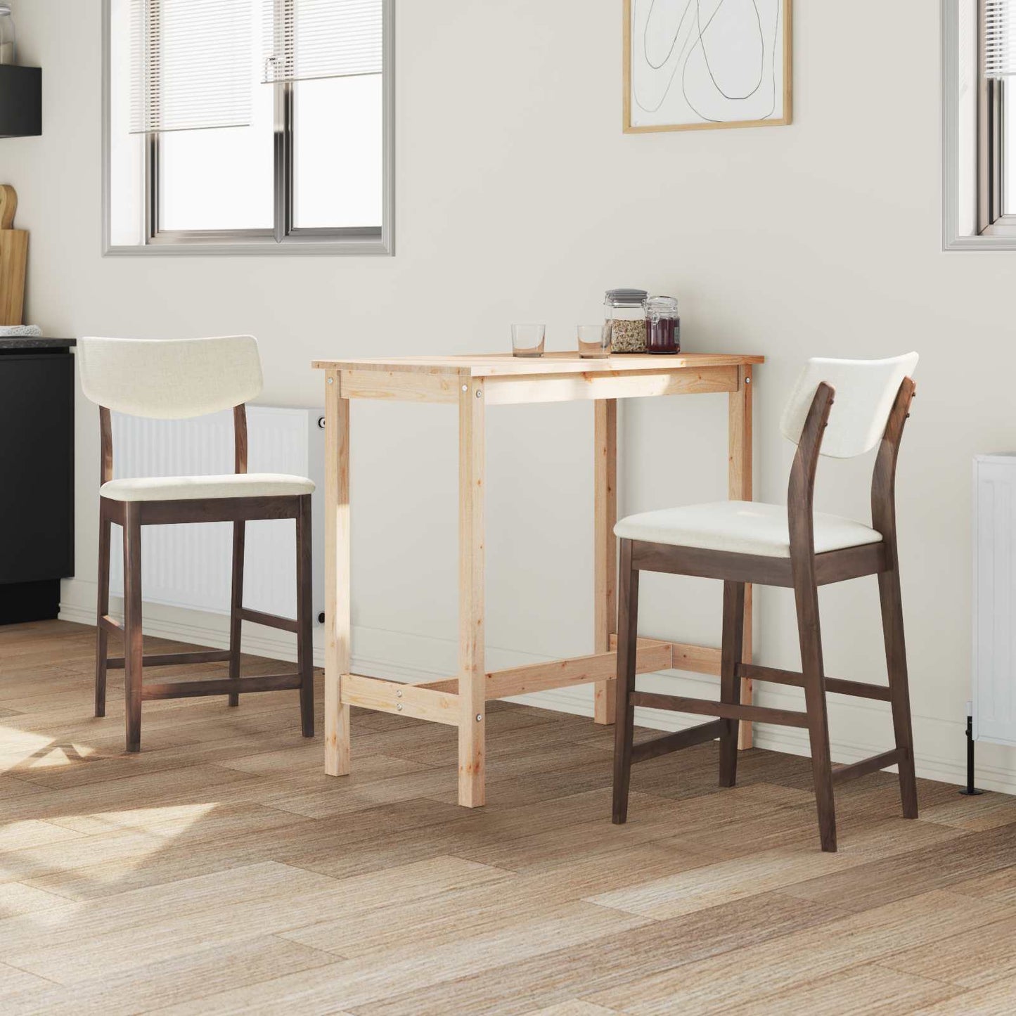 vidaXL Dining Chairs 2 pcs Light Brown 48 x 49 x 95 cm