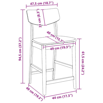 vidaXL Dining Chairs 2 pcs Light Brown 48 x 49 x 95 cm