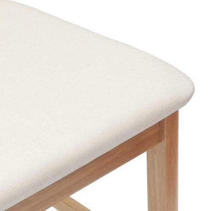 vidaXL Dining Chairs 2 pcs Natural 48 x 49 x 95 cm Solid Rubber Wood