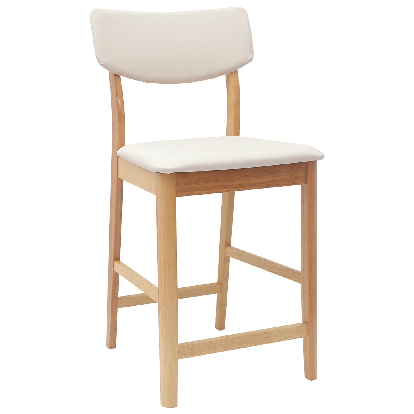 vidaXL Dining Chairs 2 pcs Natural 48 x 49 x 95 cm Solid Rubber Wood