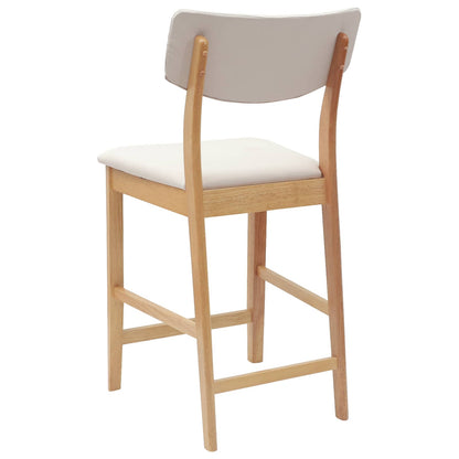 vidaXL Dining Chairs 2 pcs Natural 48 x 49 x 95 cm Solid Rubber Wood
