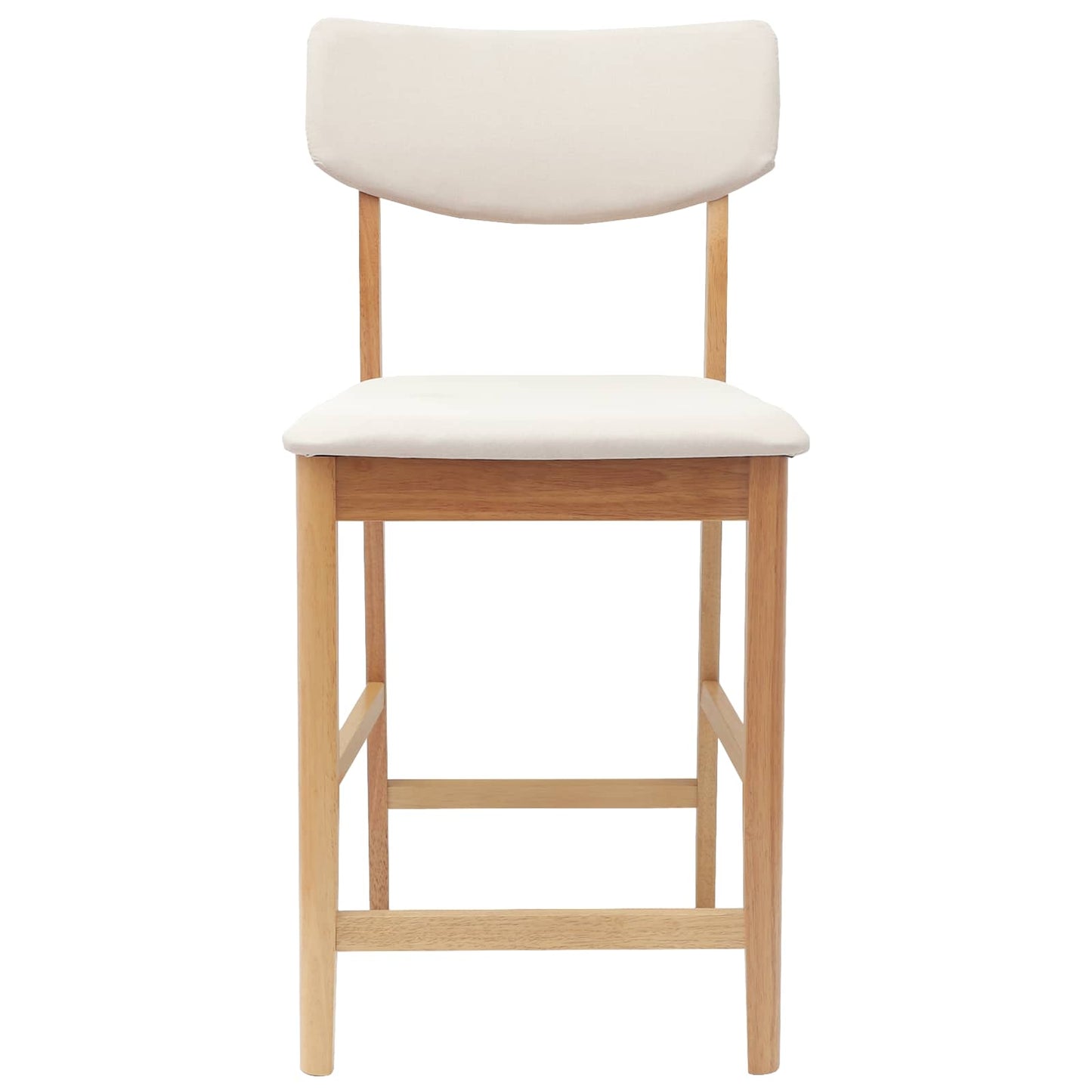 vidaXL Dining Chairs 2 pcs Natural 48 x 49 x 95 cm Solid Rubber Wood