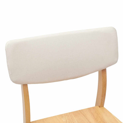 vidaXL Dining Chairs 2 pcs Natural 48 x 49 x 95 cm Solid Rubber Wood