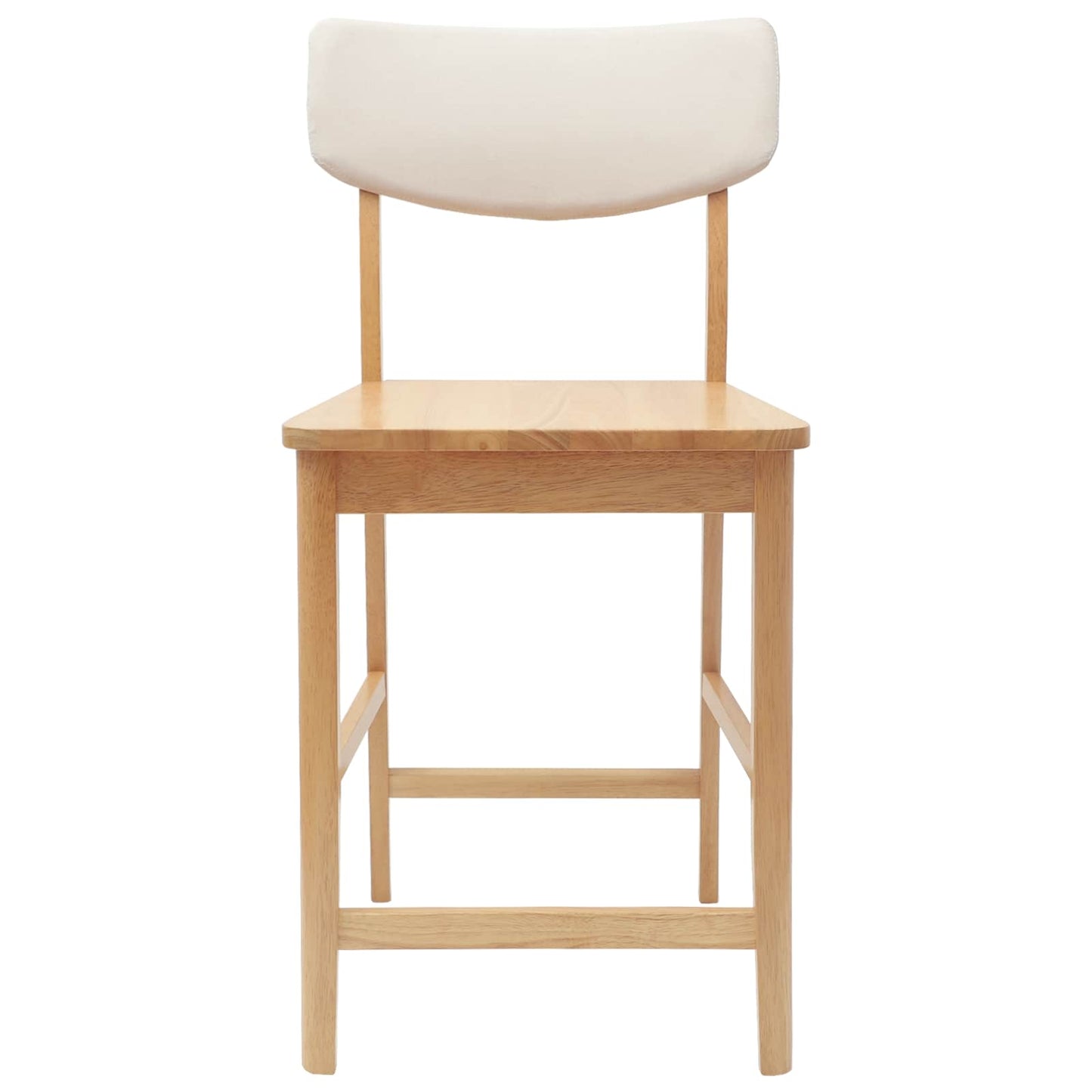 vidaXL Dining Chairs 2 pcs Natural 48 x 49 x 95 cm Solid Rubber Wood