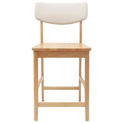 vidaXL Dining Chairs 2 pcs Natural 48 x 49 x 95 cm Solid Rubber Wood