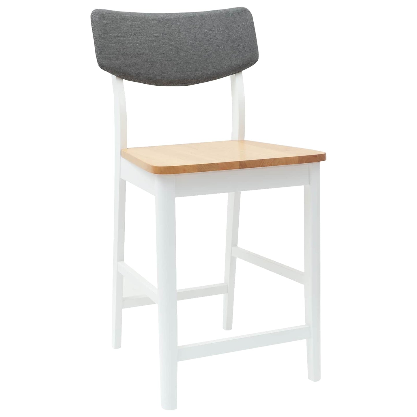 vidaXL Dining Chairs 2 pcs White 48 x 49 x 95 cm Solid Rubber Wood
