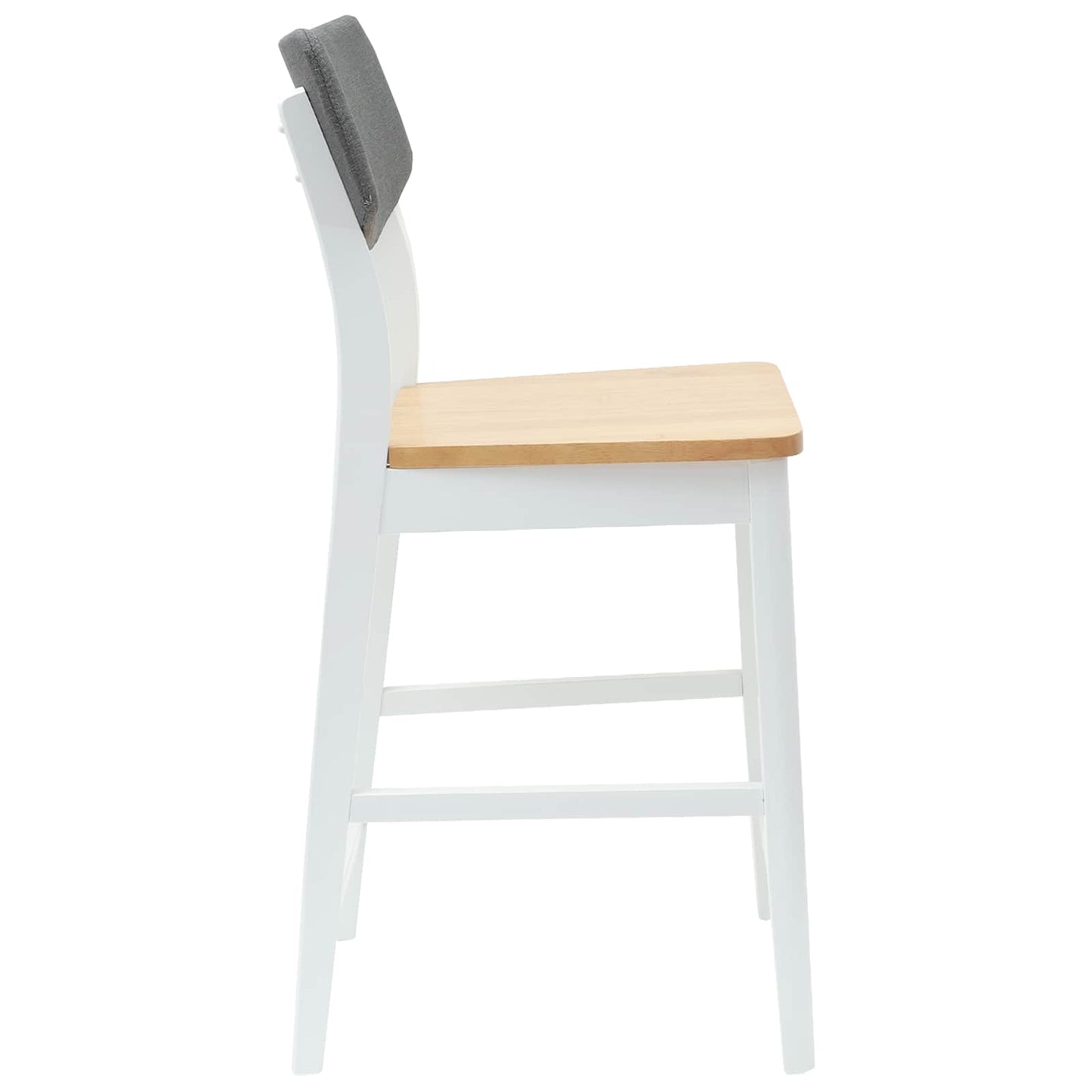 vidaXL Dining Chairs 2 pcs White 48 x 49 x 95 cm Solid Rubber Wood
