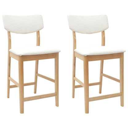 vidaXL Dining Chairs 2 pcs Natural 48 x 49 x 95 cm Solid Rubber Wood