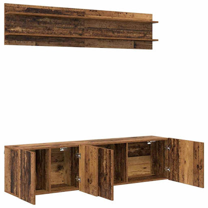 vidaXL TV Units Wall-mounted 6 pcs Old wood Engineered wood