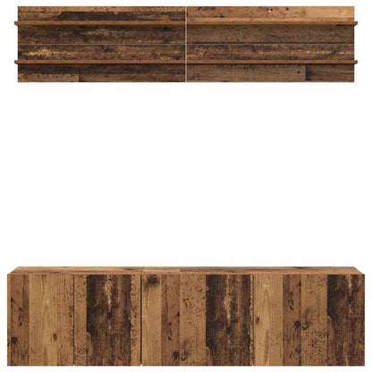 vidaXL TV Units Wall-mounted 6 pcs Old wood Engineered wood