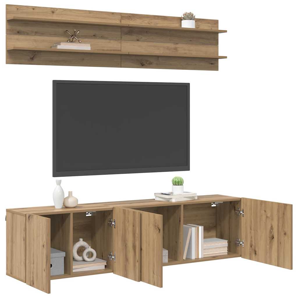 vidaXL TV Units 6 pcs Artisan oak Engineered wood