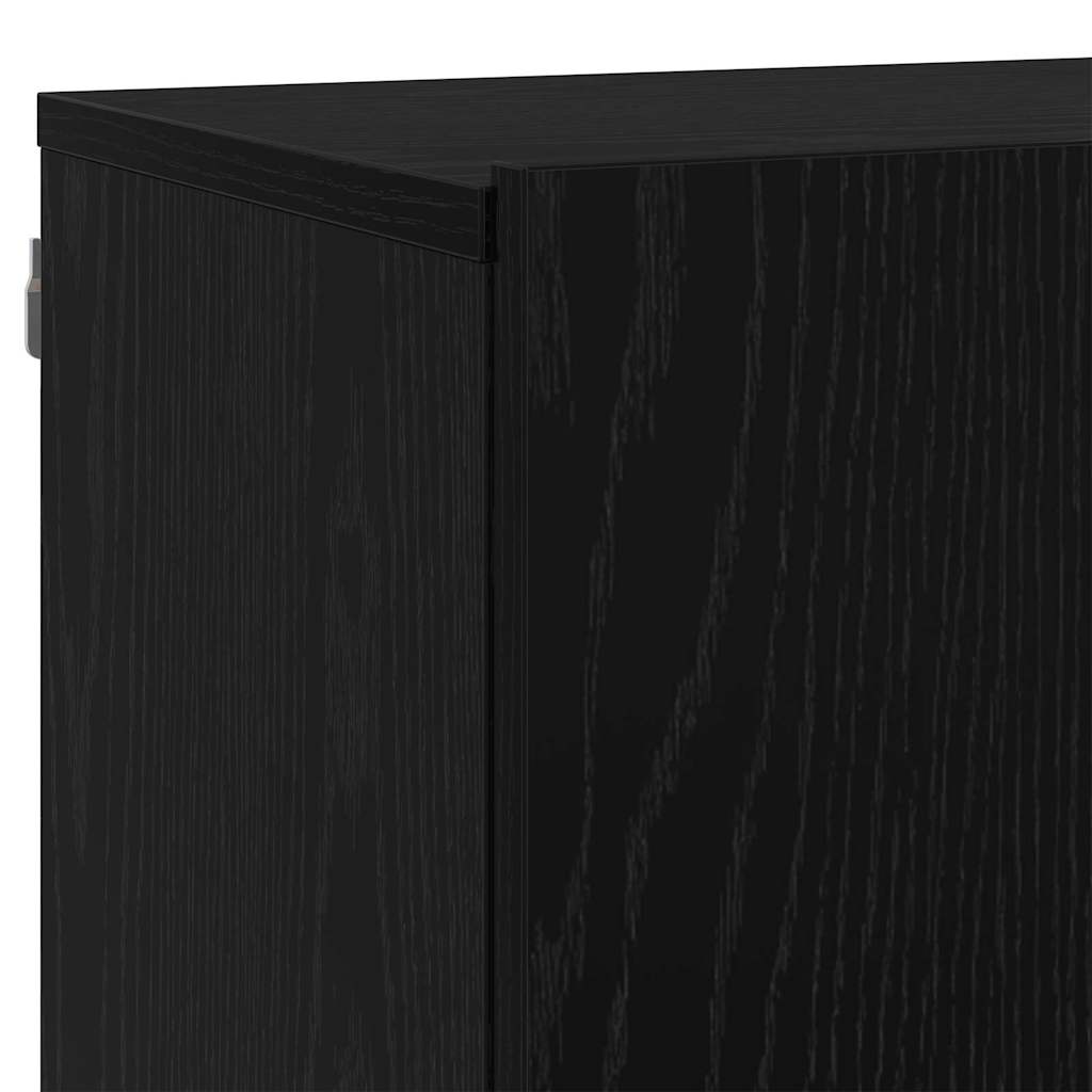 vidaXL TV Units Wall-mounted 6 pcs Black oak Engineered wood