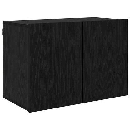 vidaXL TV Units Wall-mounted 6 pcs Black oak Engineered wood