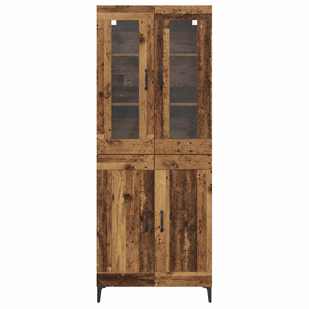 vidaXL Highboard Old Wood 69.5 x 34 x 180 cm Engineered Wood