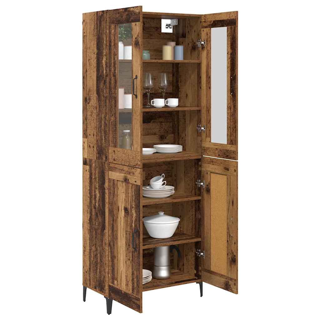 vidaXL Highboard Old Wood 69.5 x 34 x 180 cm Engineered Wood