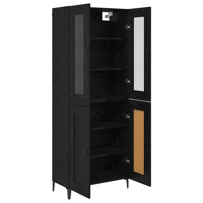 vidaXL Highboard Black Oak 69.5 x 34 x 180 cm Engineered Wood