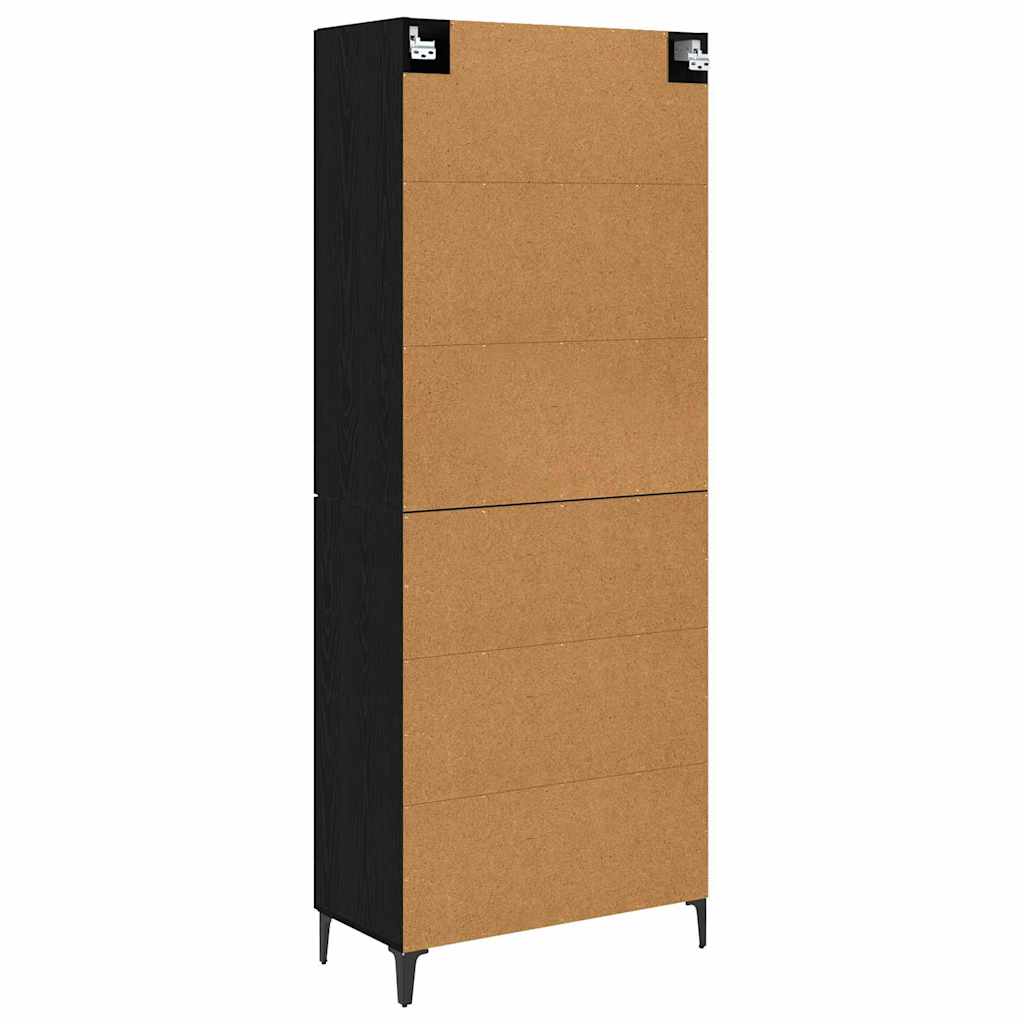 vidaXL Highboard Black Oak 69.5 x 34 x 180 cm Engineered Wood
