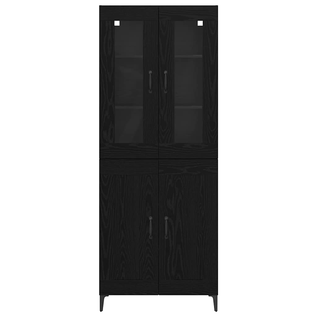 vidaXL Highboard Black Oak 69.5 x 34 x 180 cm Engineered Wood