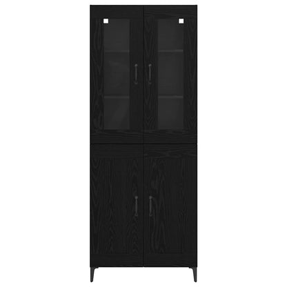 vidaXL Highboard Black Oak 69.5 x 34 x 180 cm Engineered Wood