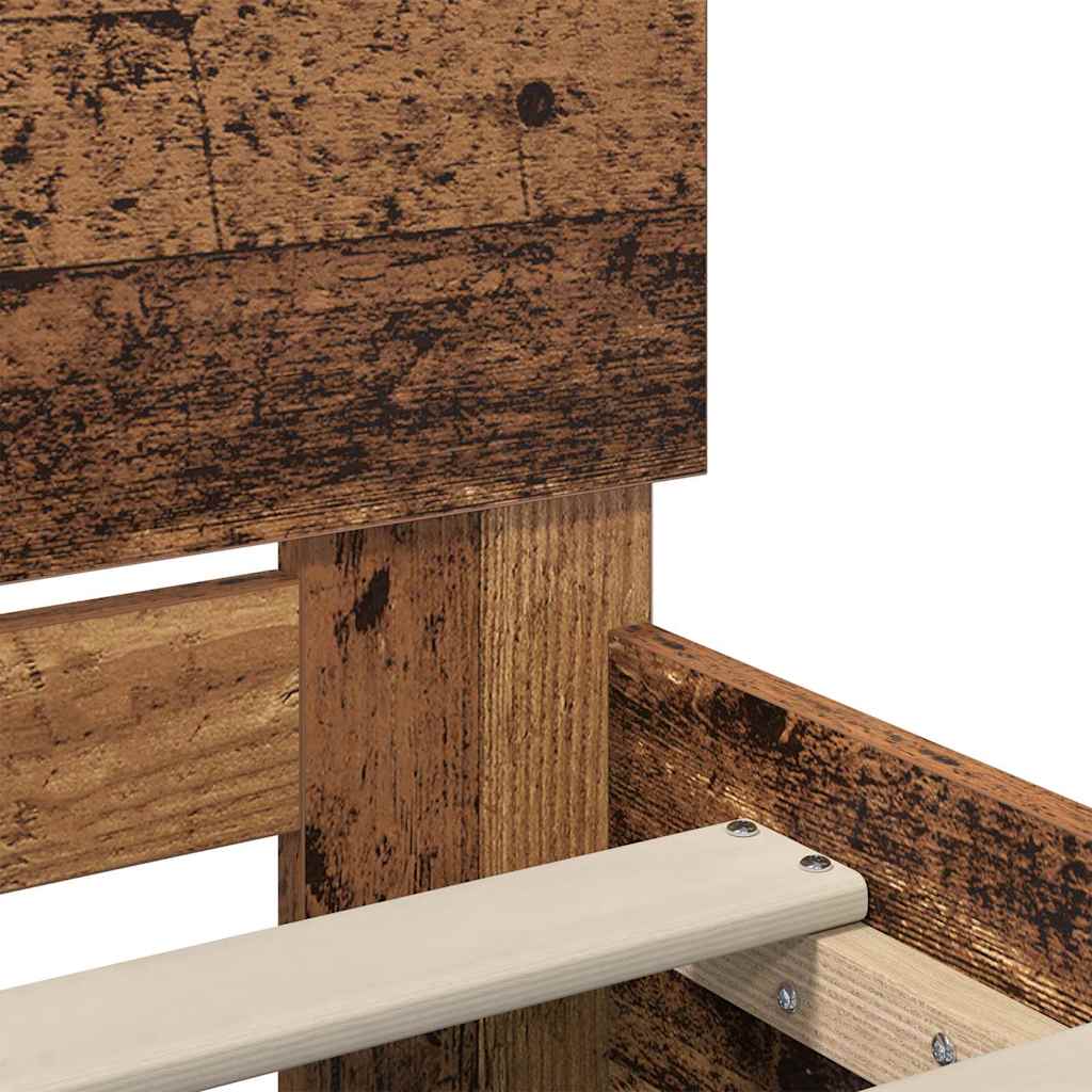 vidaXL Bed Frame with Headboard Old Wood 120 x 200 cm Engineered Wood