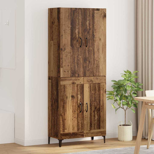 vidaXL Highboard Old Wood 69.5 x 34 x 180 cm Engineered Wood