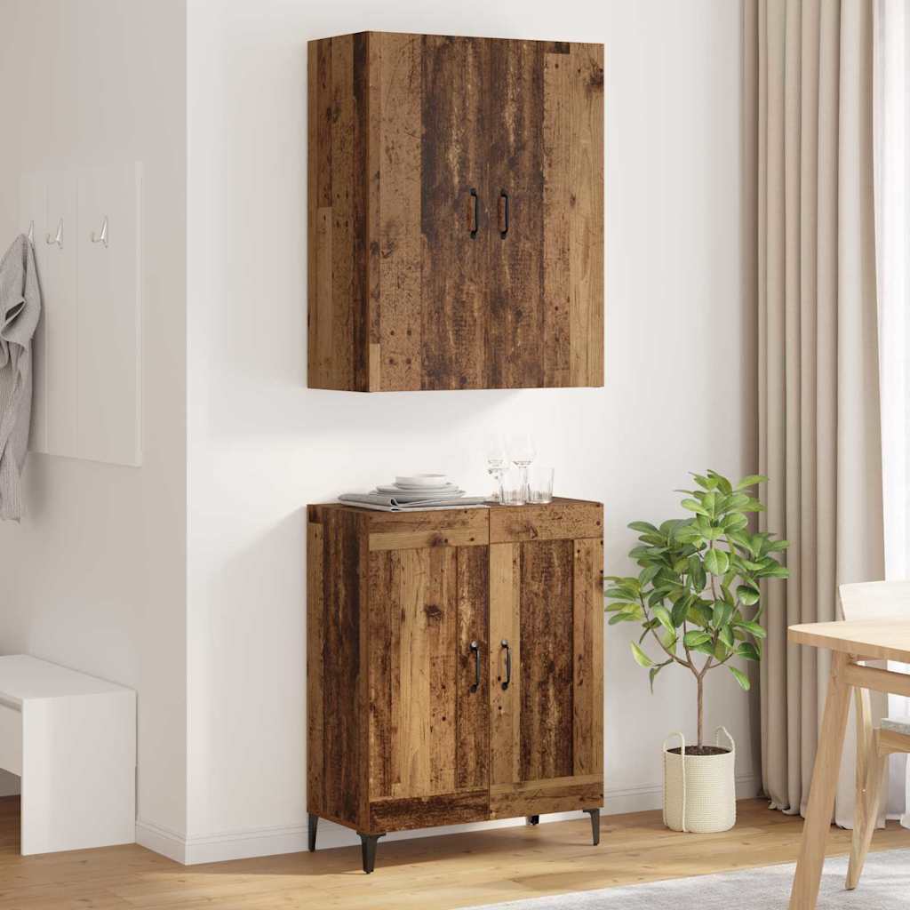 vidaXL Highboard Old Wood 69.5 x 34 x 180 cm Engineered Wood