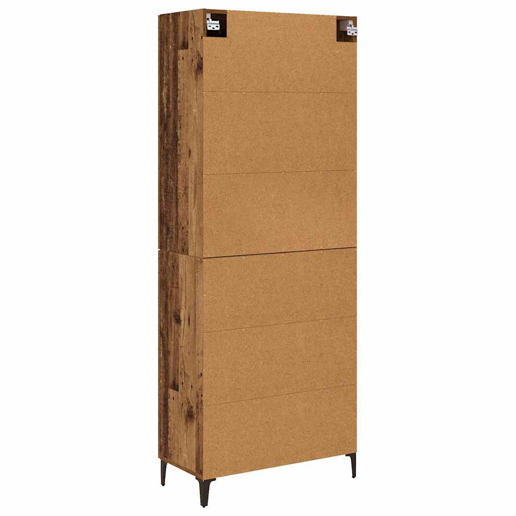 vidaXL Highboard Old Wood 69.5 x 34 x 180 cm Engineered Wood