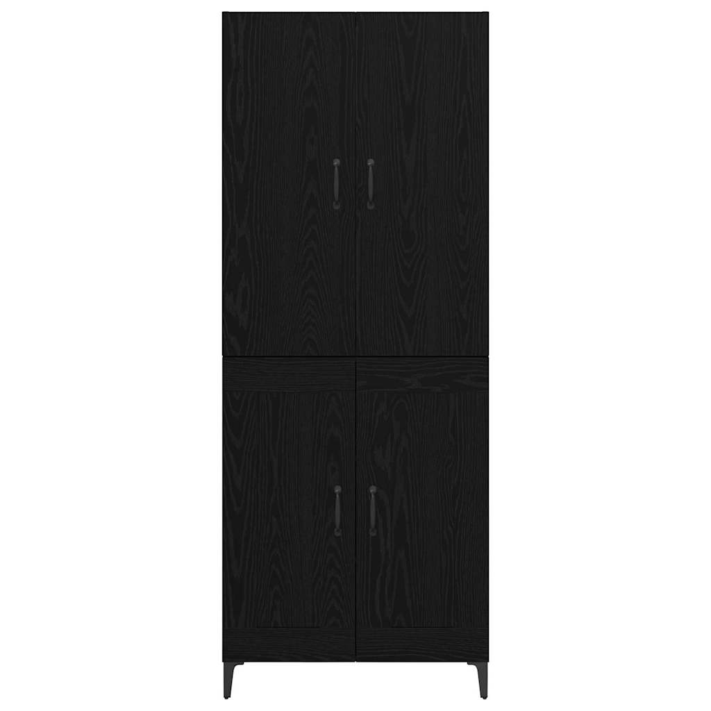 vidaXL Highboard Black Oak 69.5 x 34 x 180 cm Engineered Wood