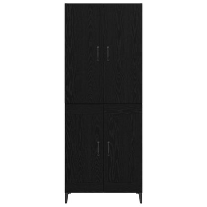 vidaXL Highboard Black Oak 69.5 x 34 x 180 cm Engineered Wood