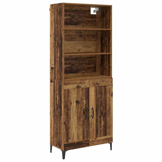 vidaXL Highboard 2 pcs Old wood Engineered Wood