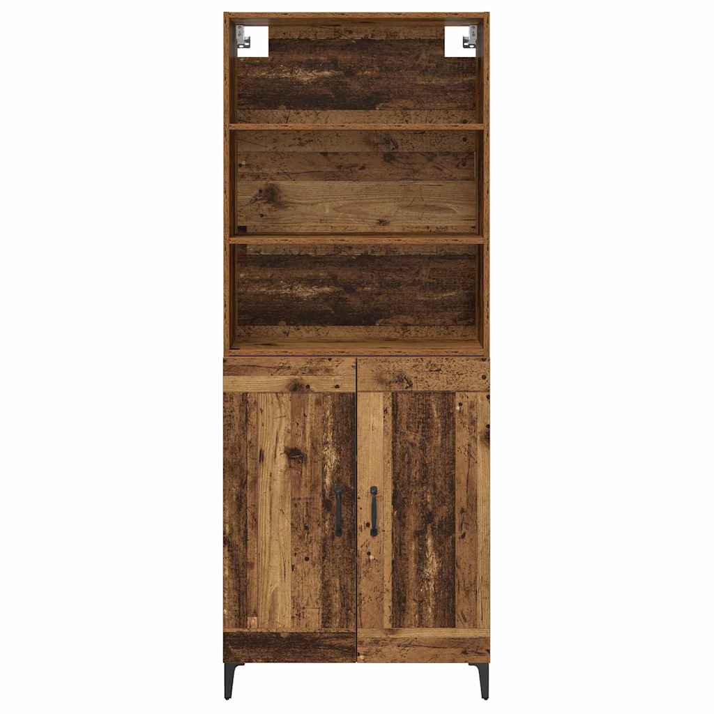 vidaXL Highboard 2 pcs Old wood Engineered Wood
