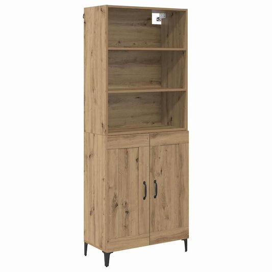 vidaXL Highboard 2 pcs Artisan oak Engineered Wood