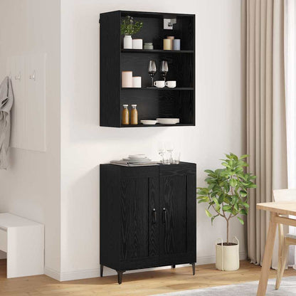 vidaXL Highboard 2 pcs Black oak Engineered Wood
