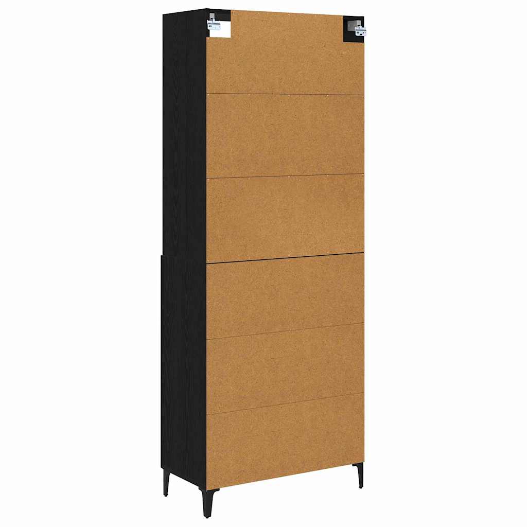 vidaXL Highboard 2 pcs Black oak Engineered Wood