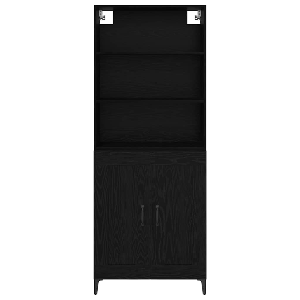 vidaXL Highboard 2 pcs Black oak Engineered Wood