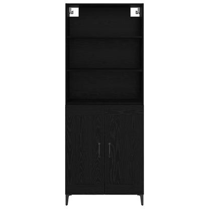 vidaXL Highboard 2 pcs Black oak Engineered Wood