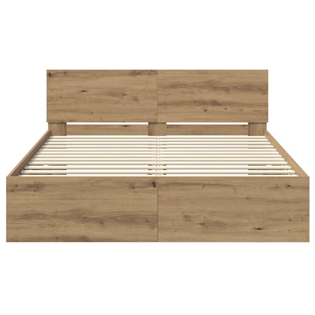 vidaXL Bed Frame Artisan Oak 120 x 190 cm Engineered Wood