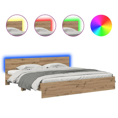 vidaXL Bed Frame Artisan Oak 180 x 200 cm Engineered Wood