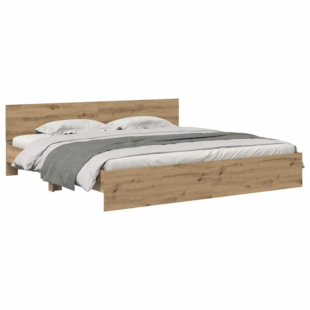 vidaXL Bed Frame Artisan Oak 180 x 200 cm Engineered Wood