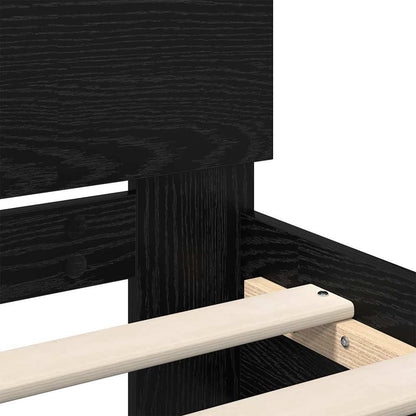 vidaXL Bed Frame with Headboard Black Oak 180 x 200 cm Engineered Wood