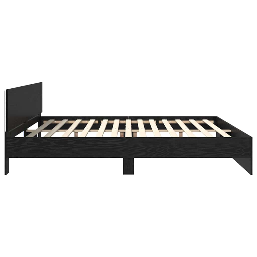 vidaXL Bed Frame with Headboard Black Oak 180 x 200 cm Engineered Wood