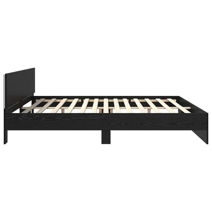 vidaXL Bed Frame with Headboard Black Oak 180 x 200 cm Engineered Wood