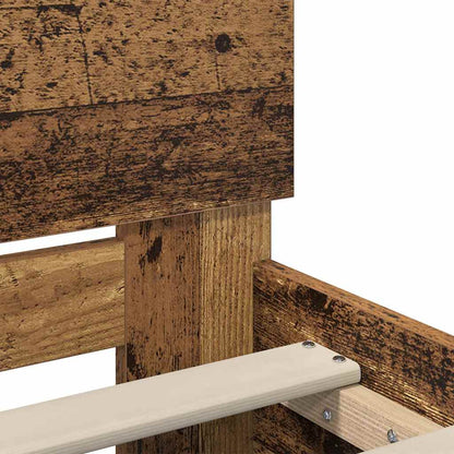 vidaXL Bed Frame with Headboard Old Wood 140 x 200 cm Engineered Wood